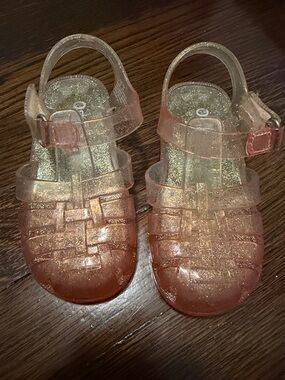 OshKosh B'gosh Glitter toddler Jelly Sandals - Peach Pink